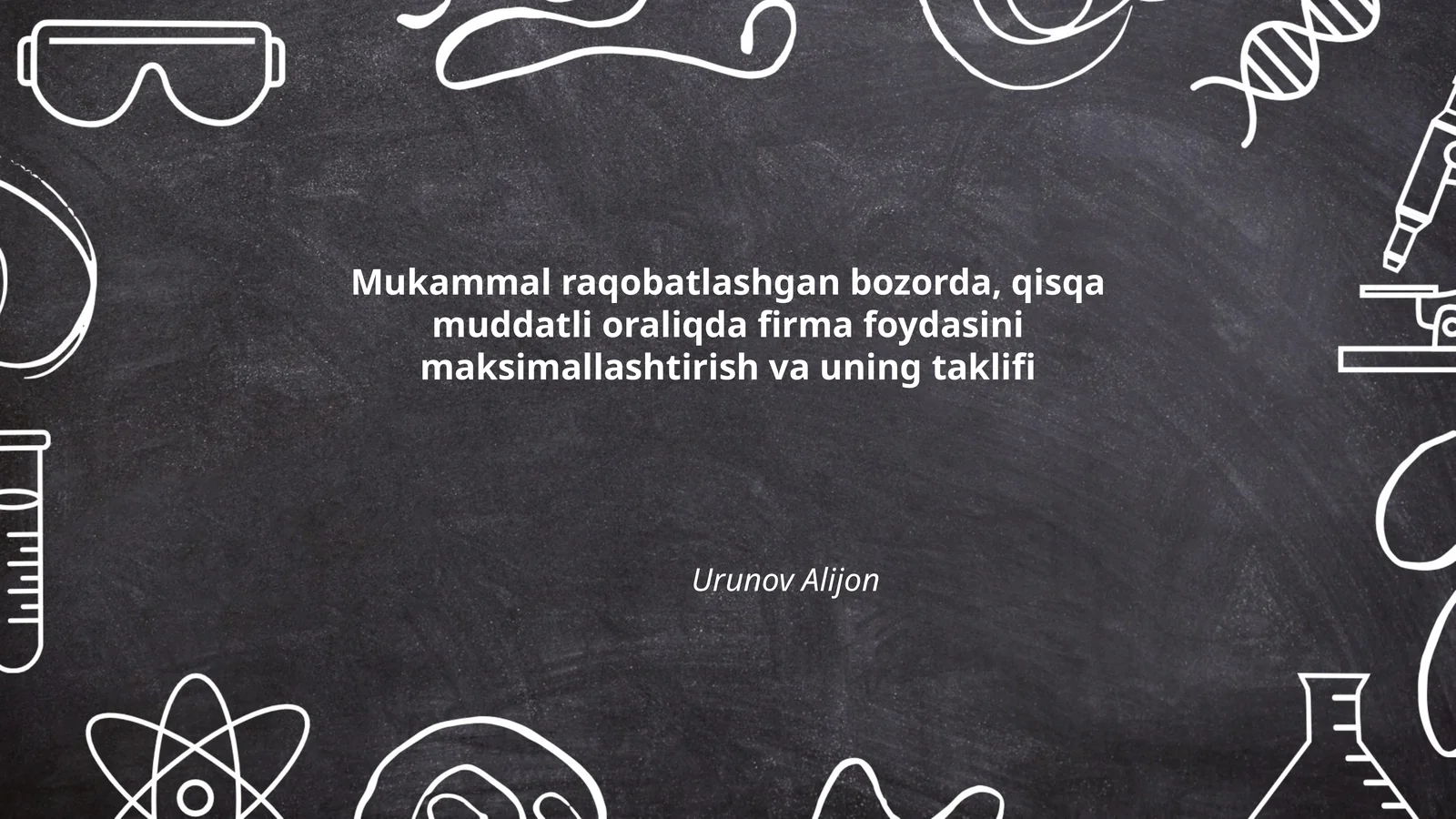 Mukammal raqobatlashgan bozorda, qisqa muddatli oraliqda firma foydasini maksimallashtirish va uning taklifi