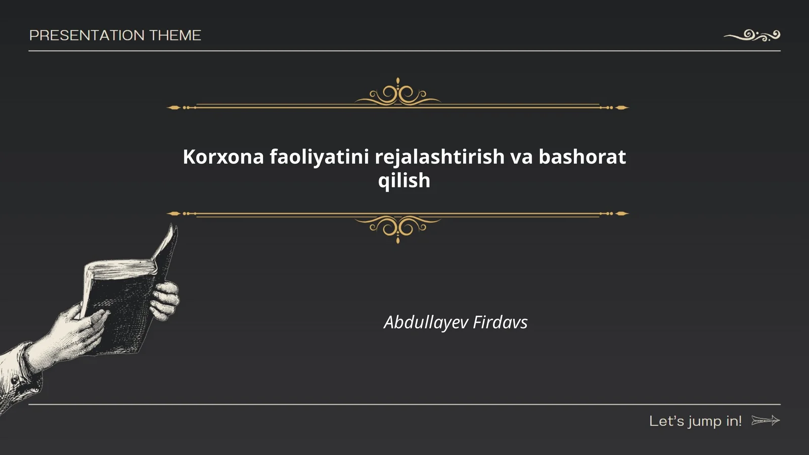 Korxona faoliyatini rejalashtirish va bashorat qilish