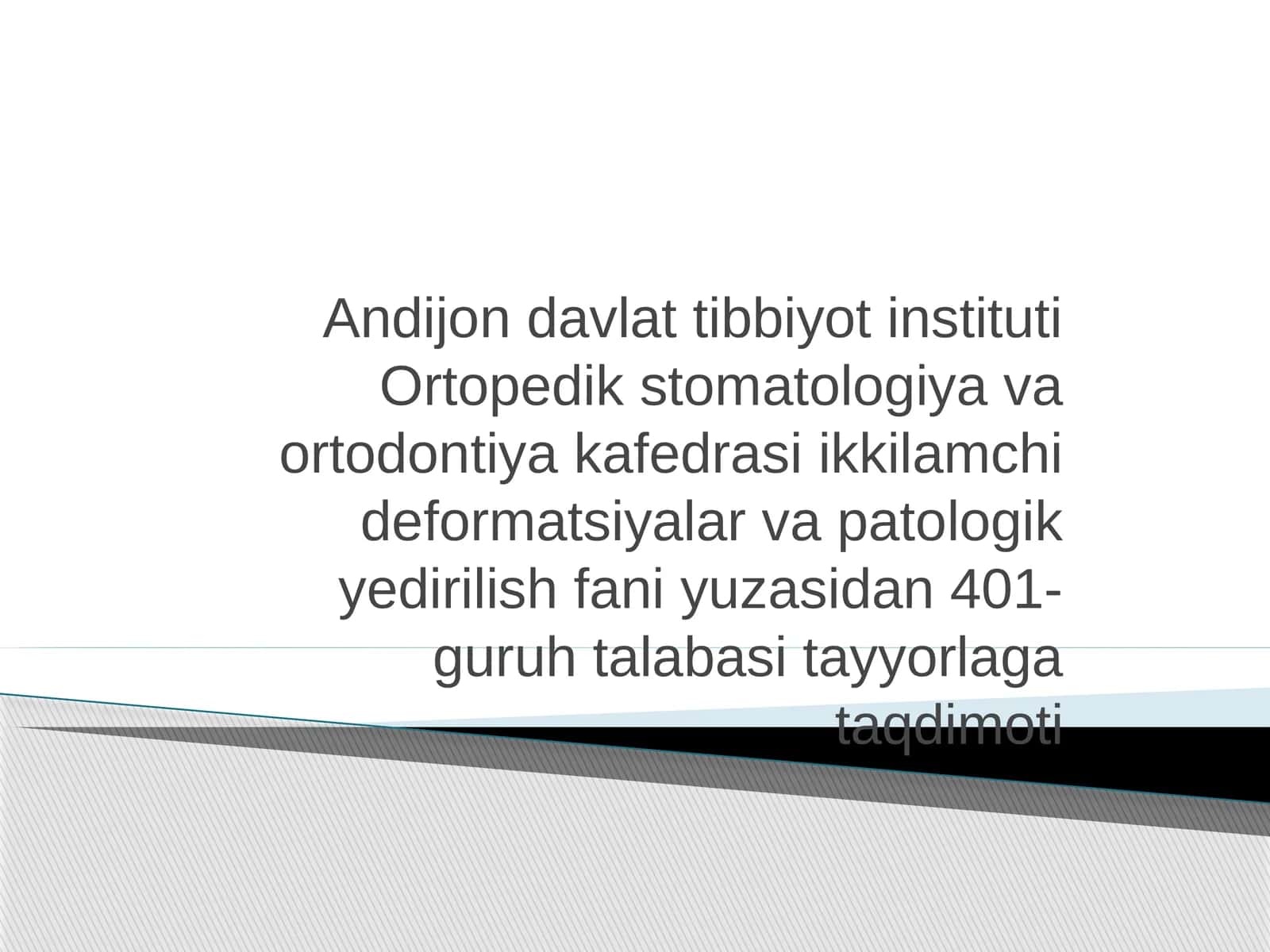 Mavzu:Papov -Gadon fenomeni