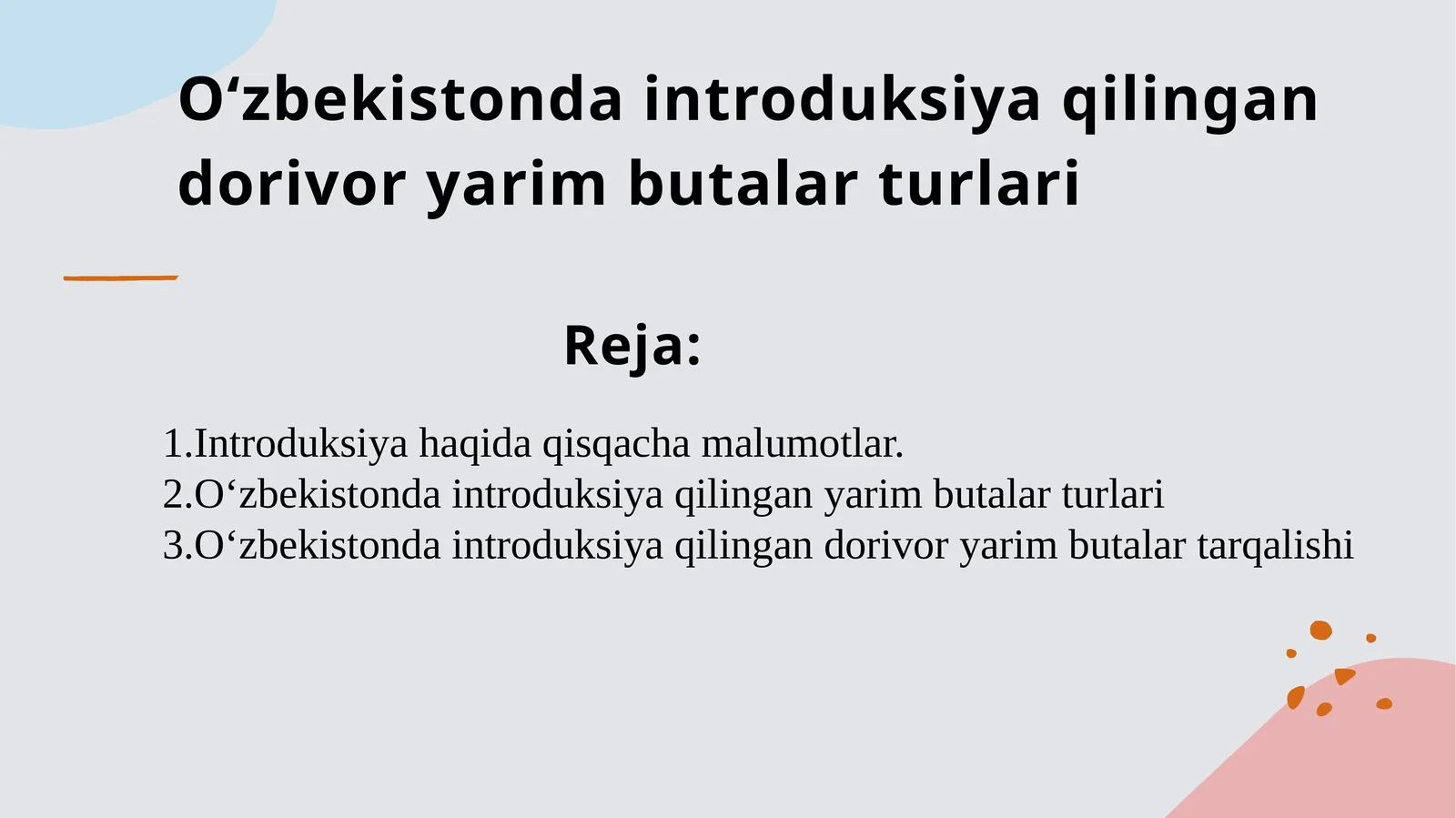 O‘zbekistonda introduksiya qilingan dorivor yarim butalar turlari