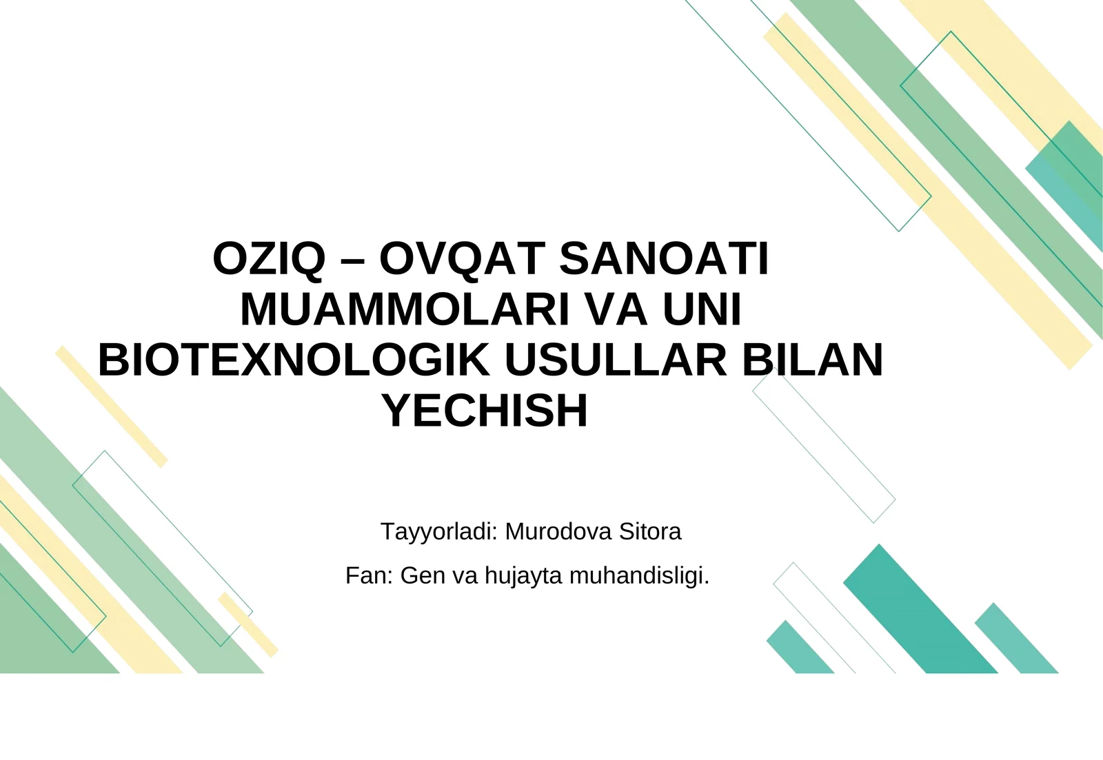 Oziq-ovqat mahsulotlari biotexnologiyasi