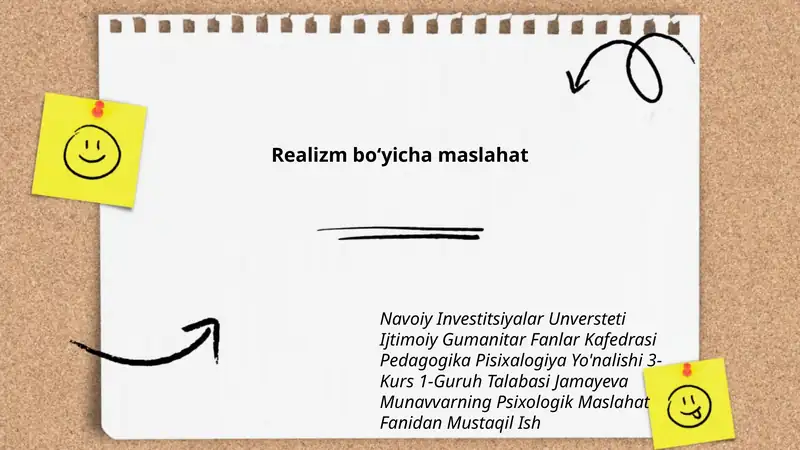Realizm boʻyicha maslahat