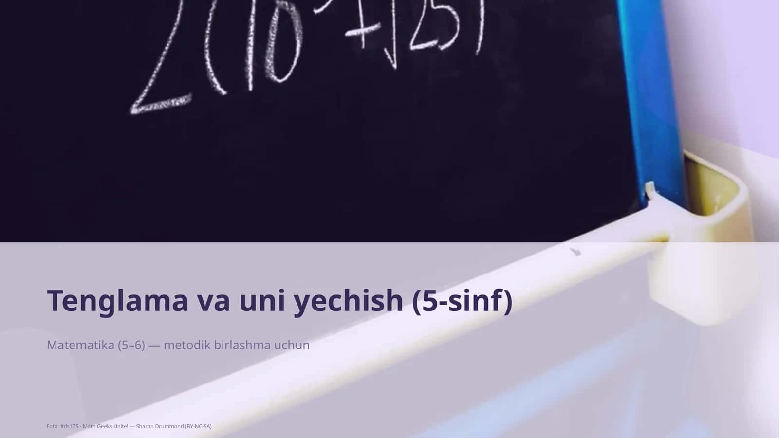 Tenglama va uni yechish (5-sinf)