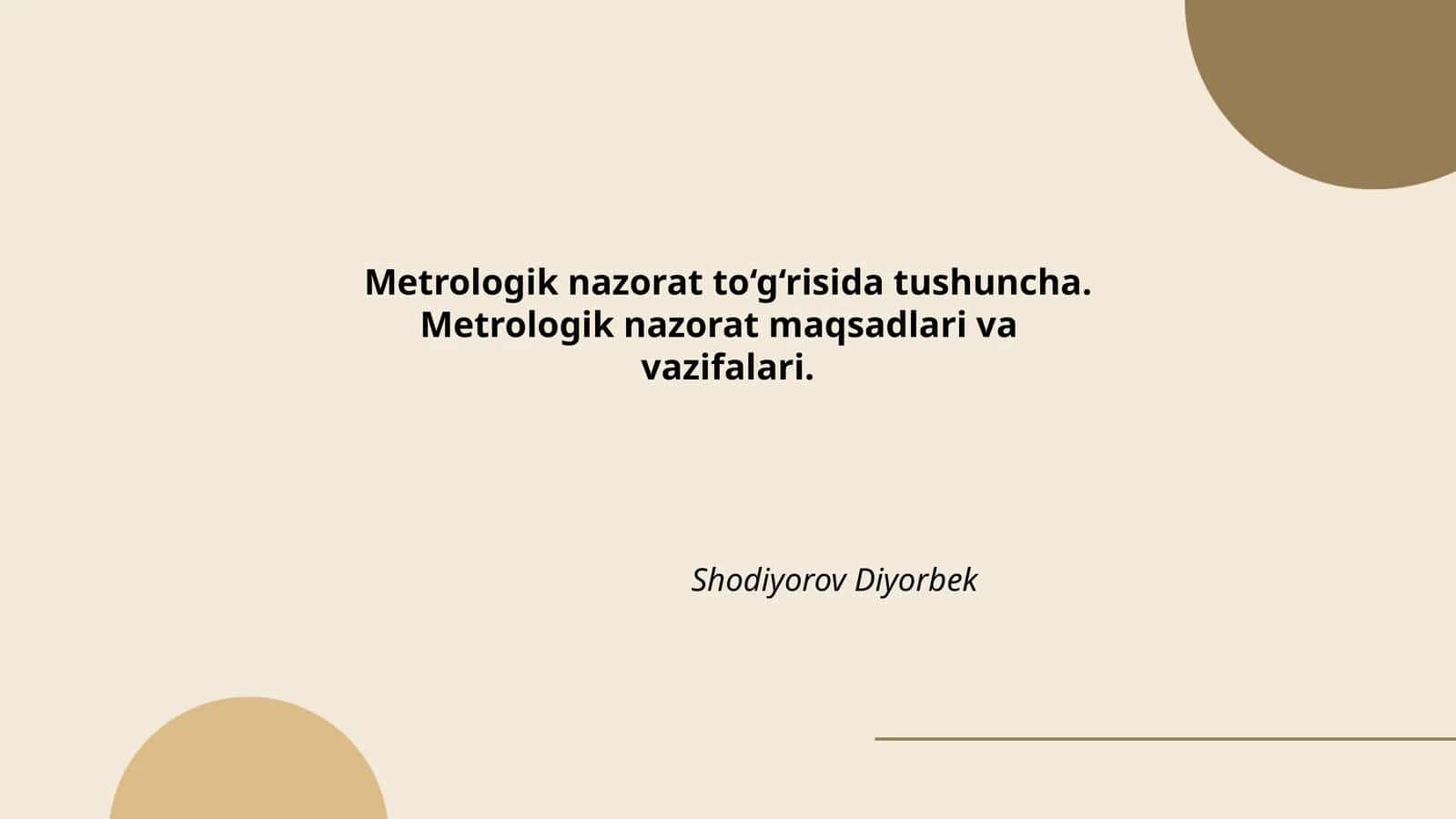 Metrologik nazorat