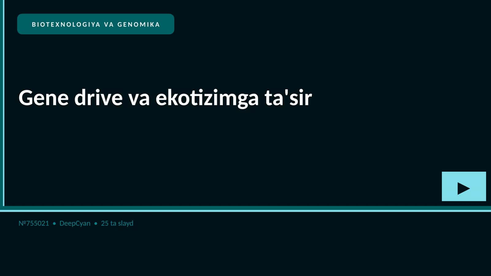 BIOTEXNOLOGIYA VA GENOMIKA