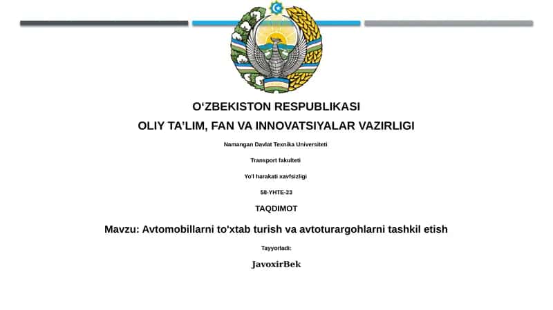 Avtoturargohlar: Tushunchalar, Turlari va Standartlar