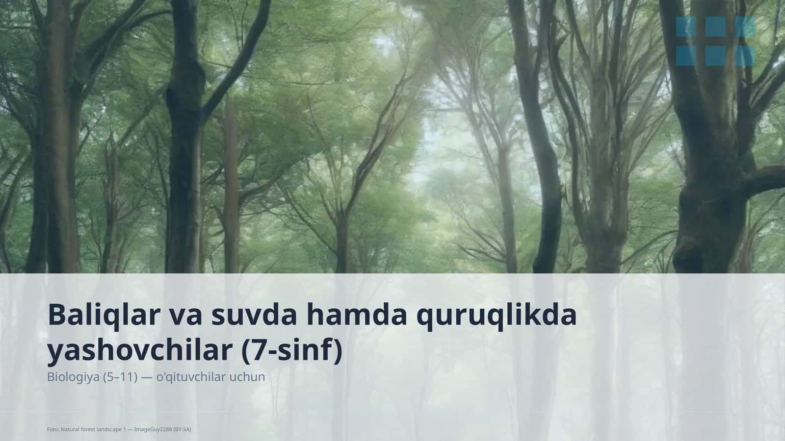 Baliqlar va suvda hamda quruqlikda yashovchilar (7-sinf)