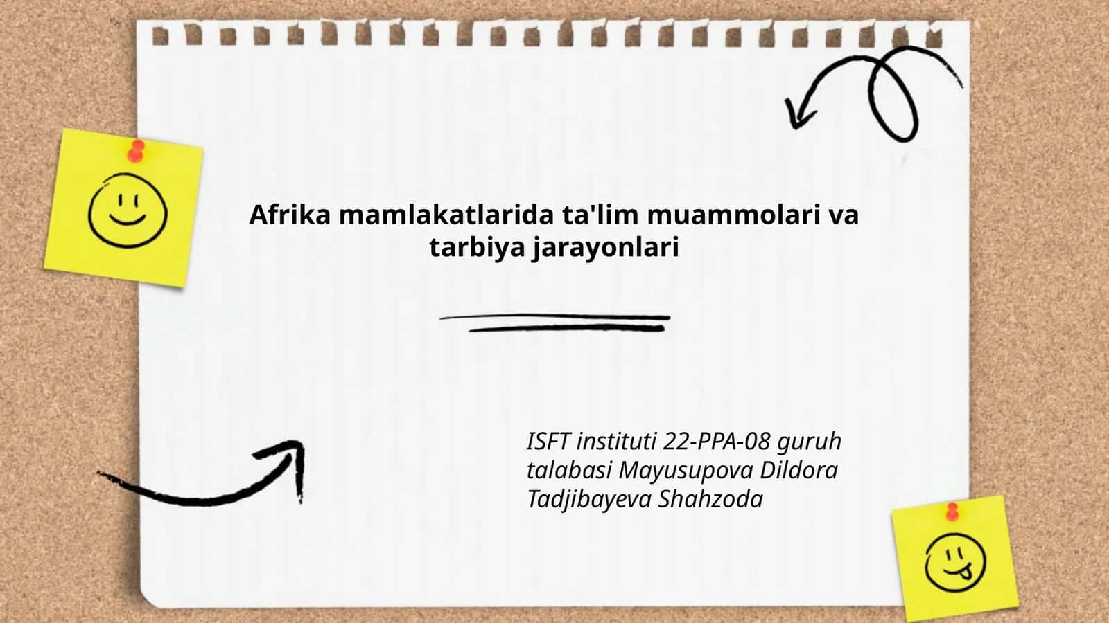 Afrika mamlakatlarida ta'lim muammolari va tarbiya jarayonlari