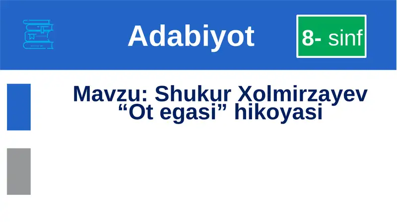 Shukur Xolmirzayev “Ot egasi” hikoyasi