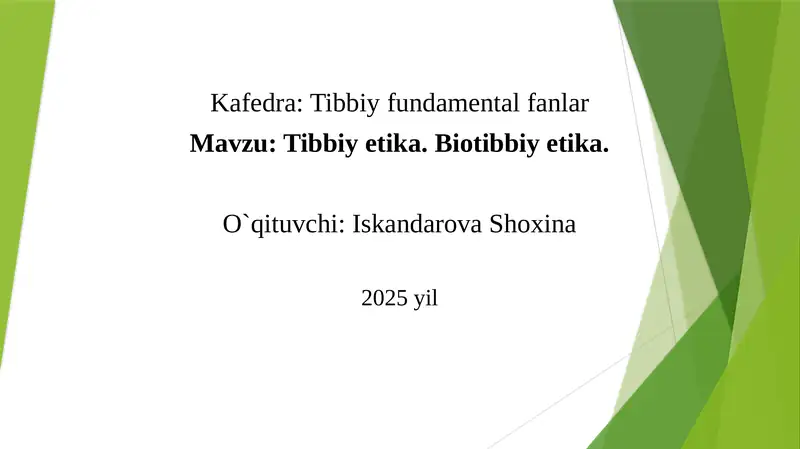 Biotibbiy etika