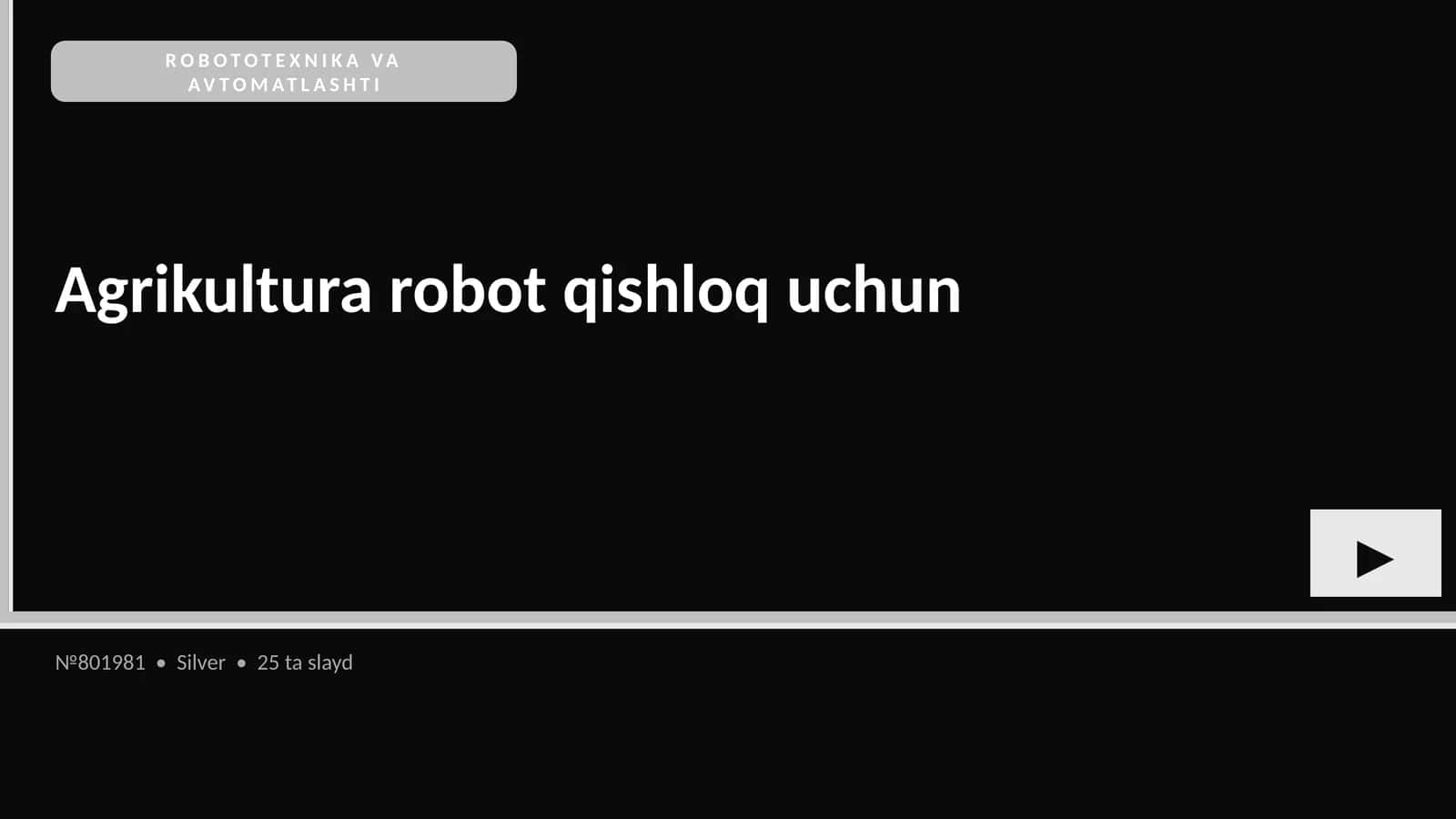 Agrikultura robot qishloq uchun
