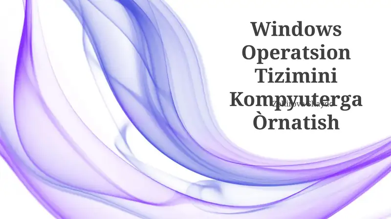 Windows Operatsion Tizimini Kompyuterga Òrnatish