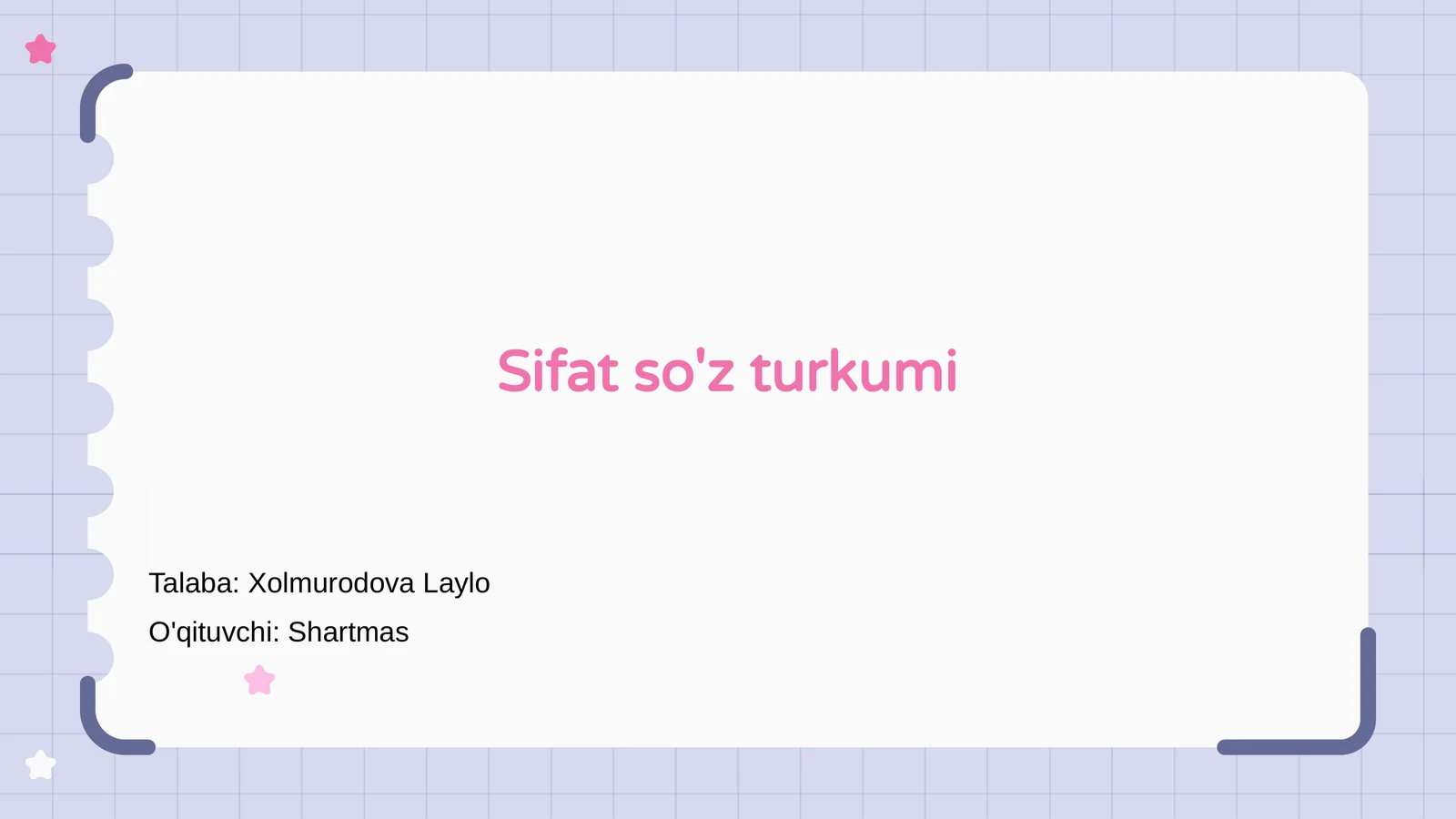 Sifat so'z turkumi