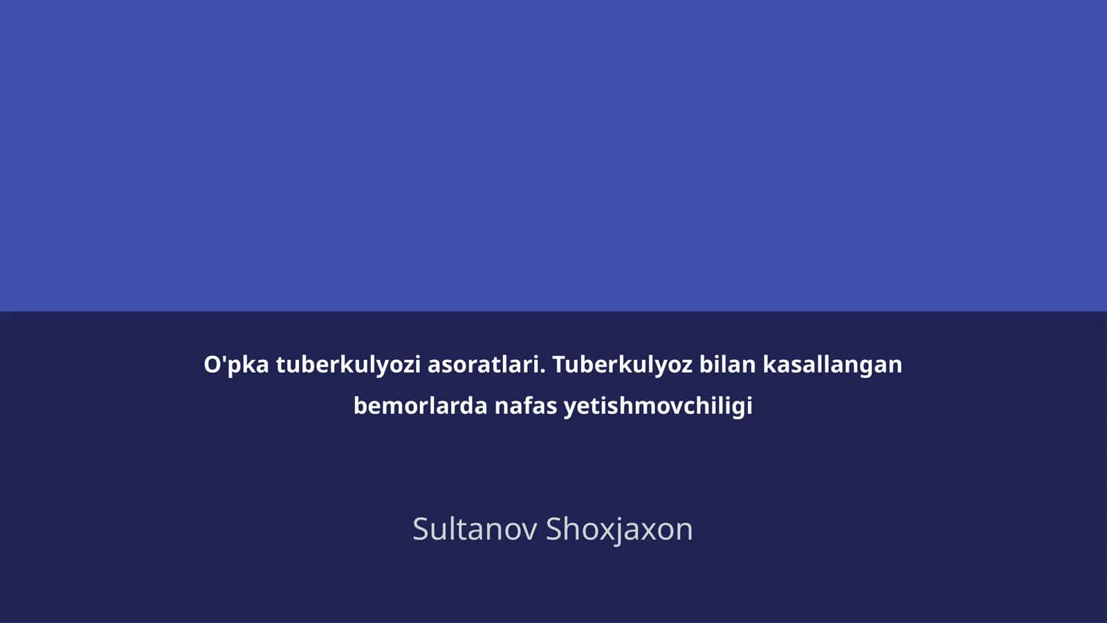 O'pka tuberkulyozi asoratlari