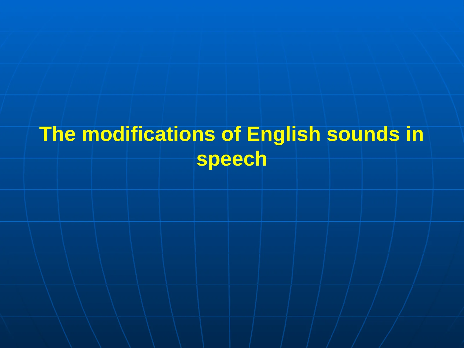The Phonological Analysis of English Speech Sounds