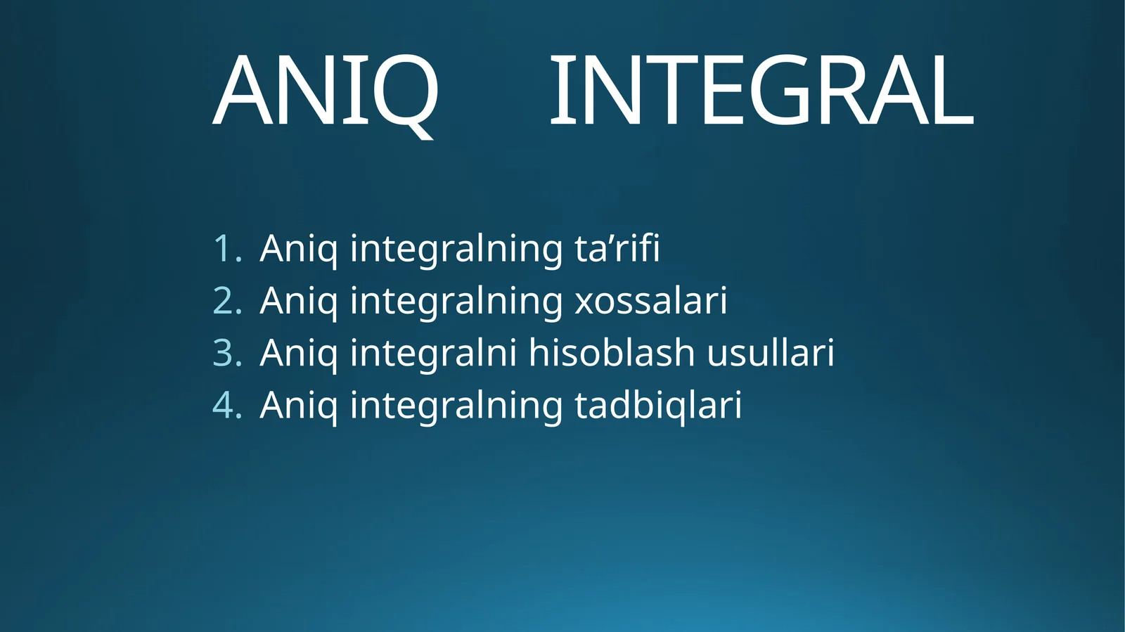 Aniq INTEGRAL
