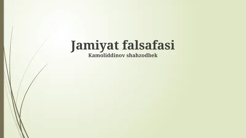 Jamiyat falsafasi