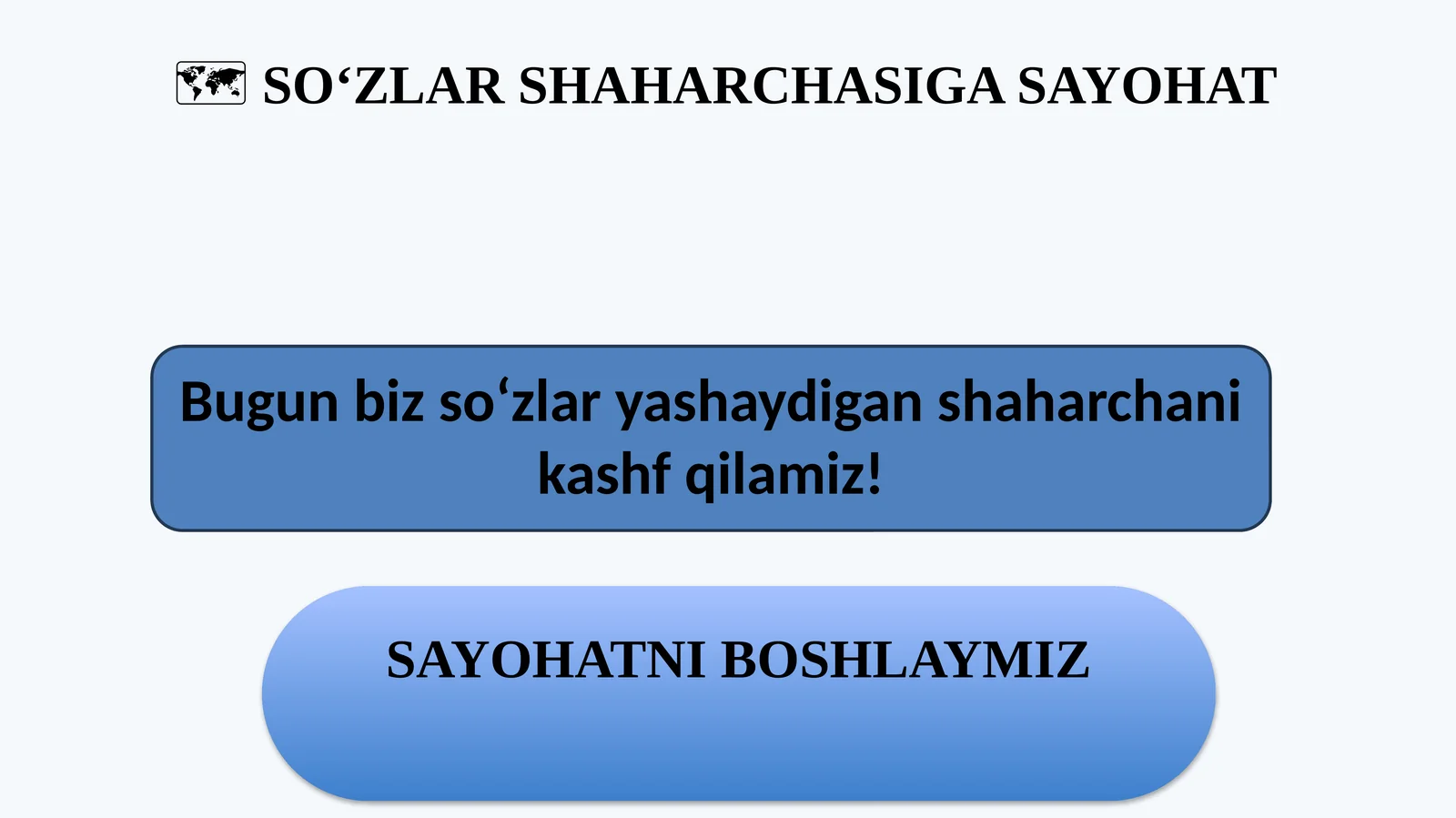 SO‘ZLAR SHAHARCHASIGA SAYOHAT
