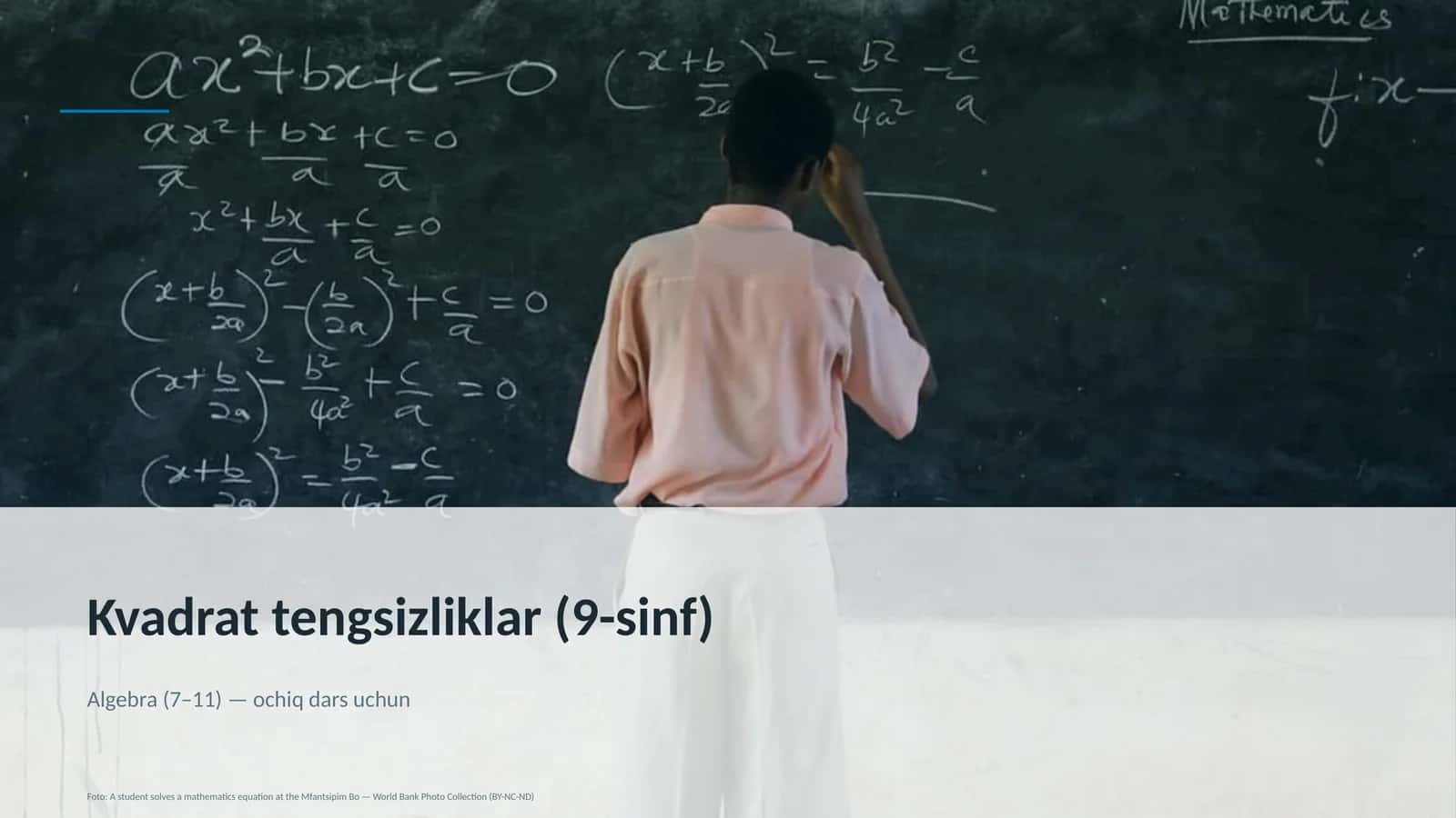 Kvadrat tengsizliklar (9-sinf)