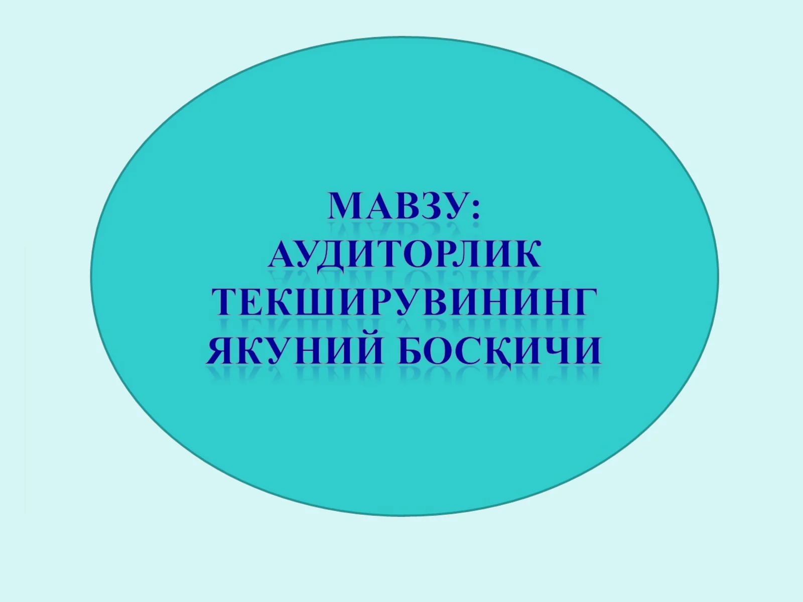 Адит. Натижалари баҳолаш