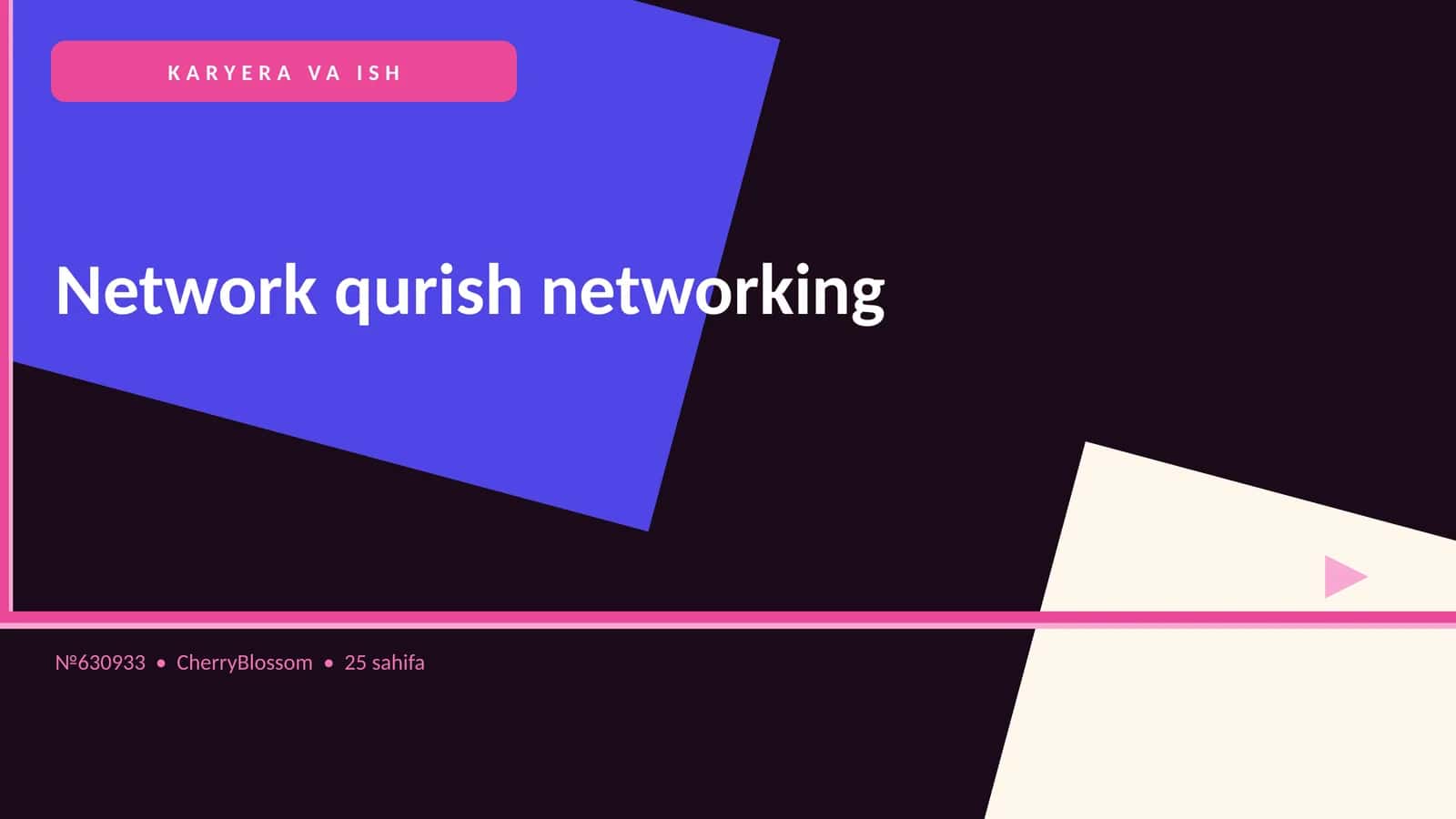 Network qurish networking