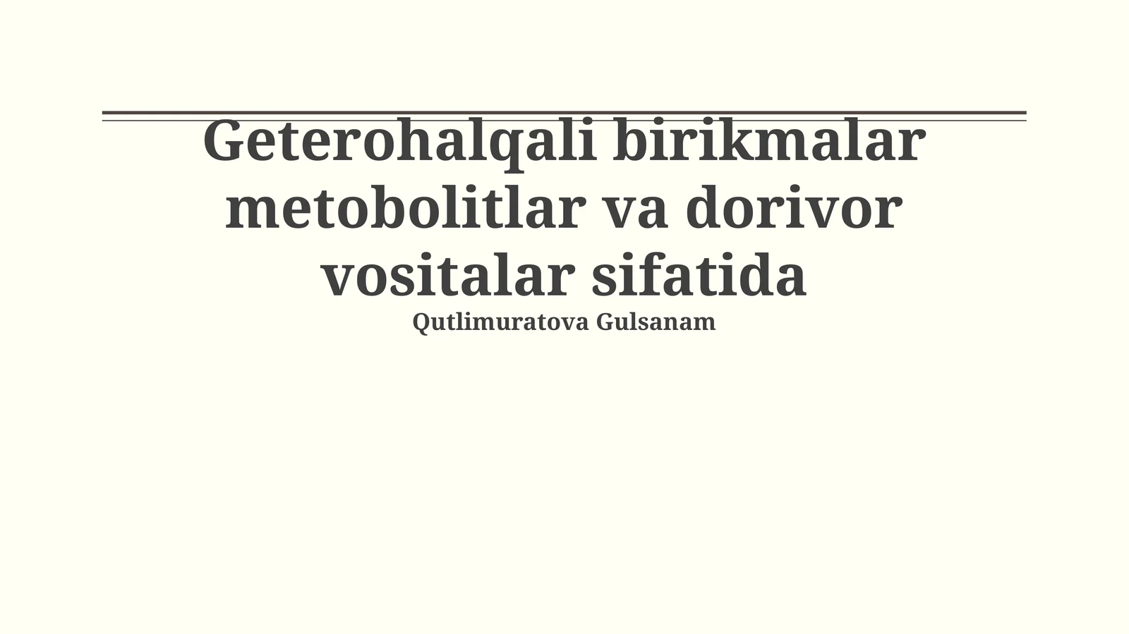 Geterohalqali birikmalar (Heterocyclic compounds)