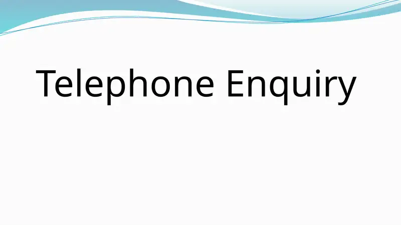 Telephone Enquiry