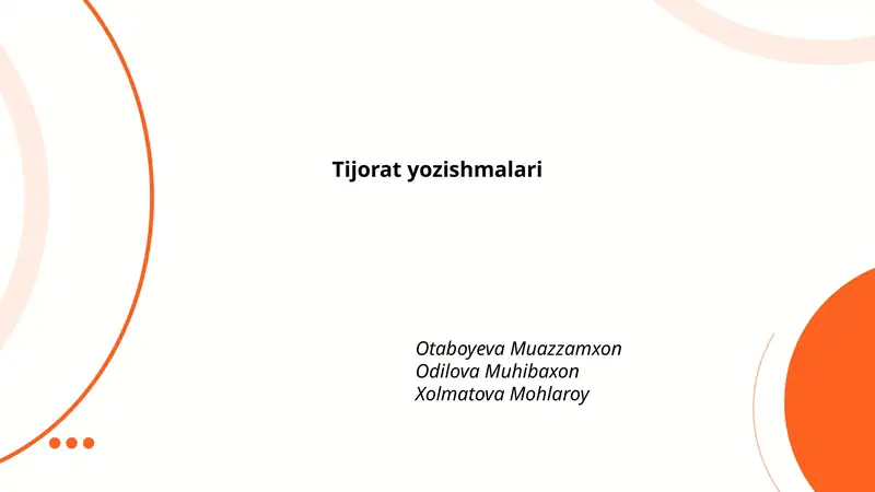 Tijorat yozishmalari