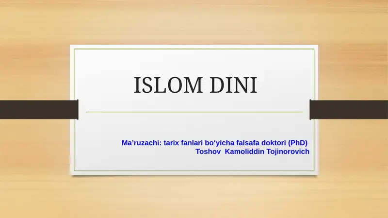 ISLOM DINI