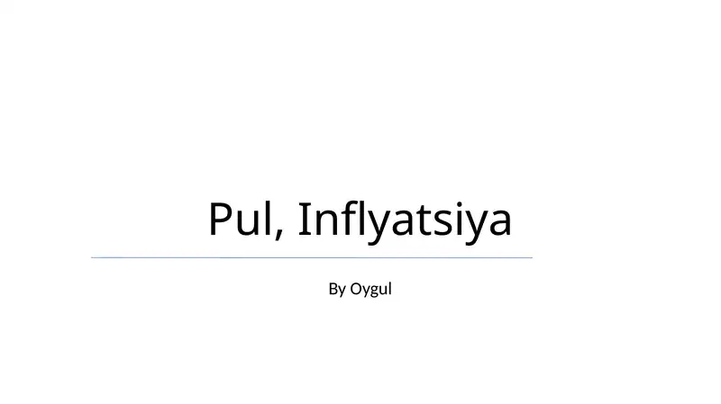 Pul, Inflyatsiya