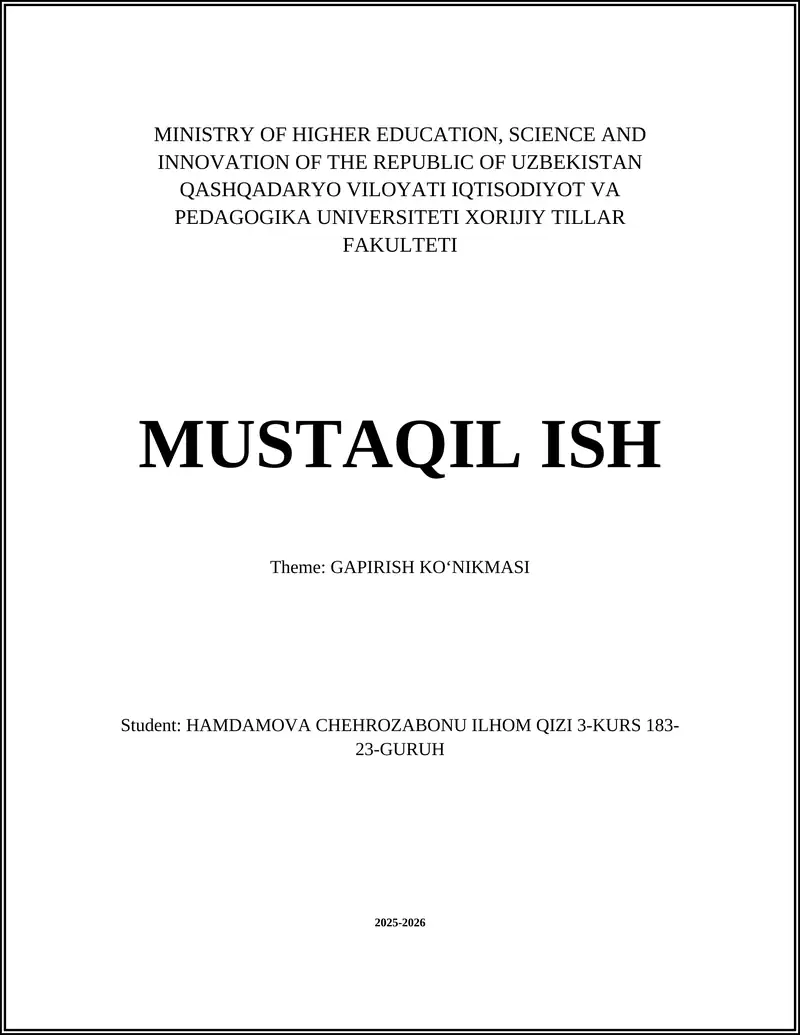 GAPIRISH KOʻNIKMASI