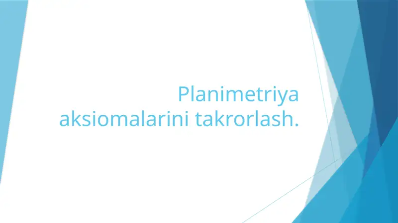 Planimetriya aksiomalari