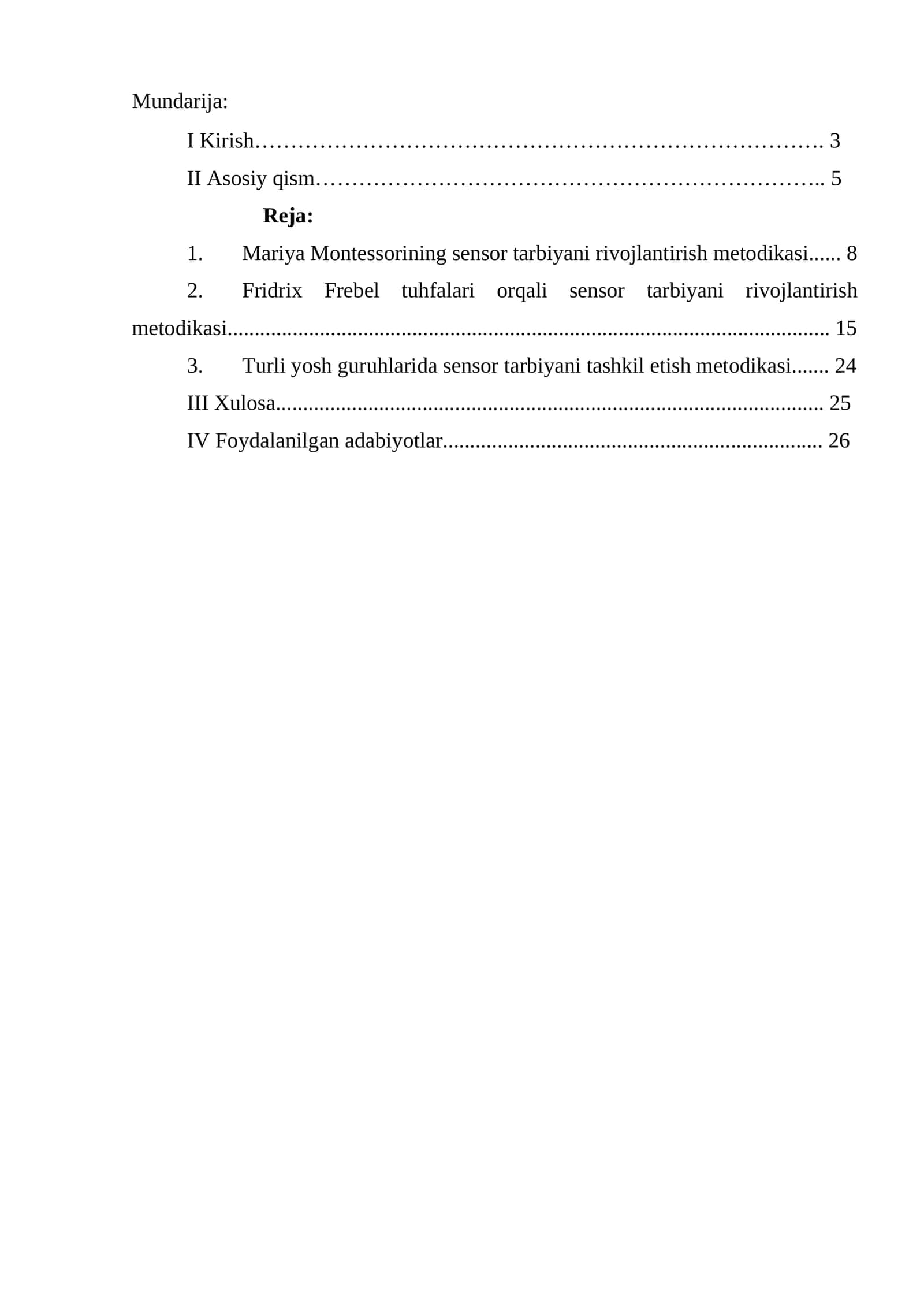 Sensor tarbiyani rivojlantirish metodikasi