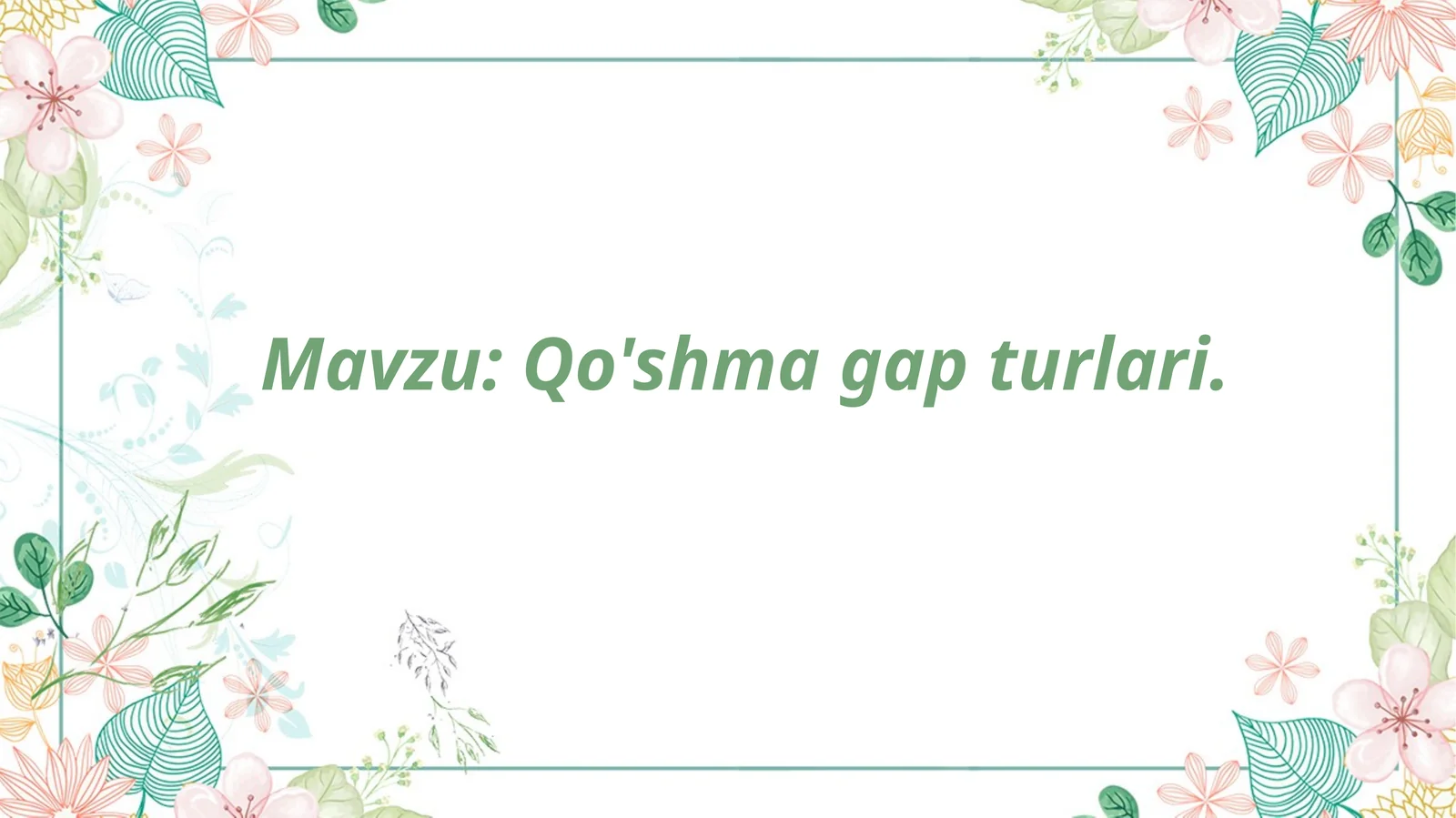 Qo'shma gap turlari