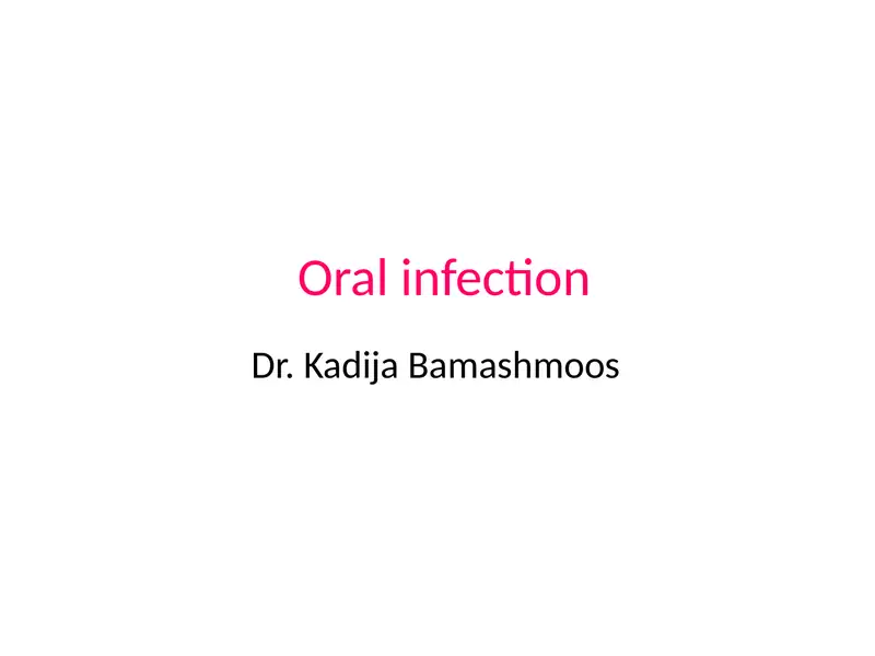 Oral infection