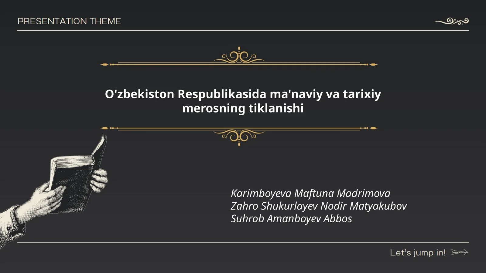 O'zbekiston Respublikasida ma'naviy va tarixiy merosning tiklanishi