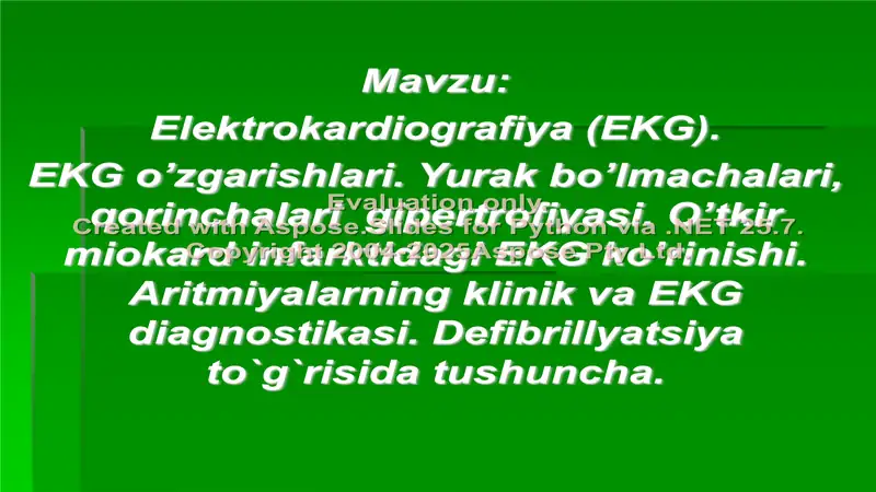 Elektrokardiografiya (EKG)