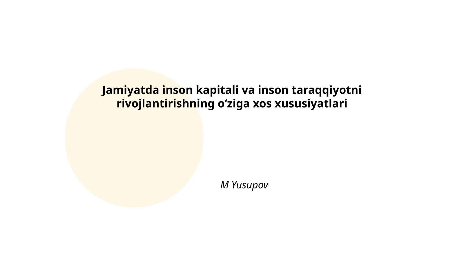 Inson kapitali tushunchasi va uning jamiyatdagi roli