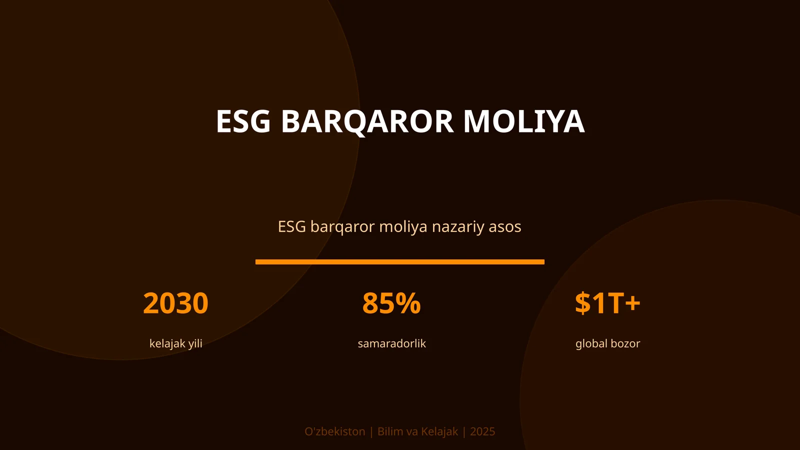 ESG barqaror moliya