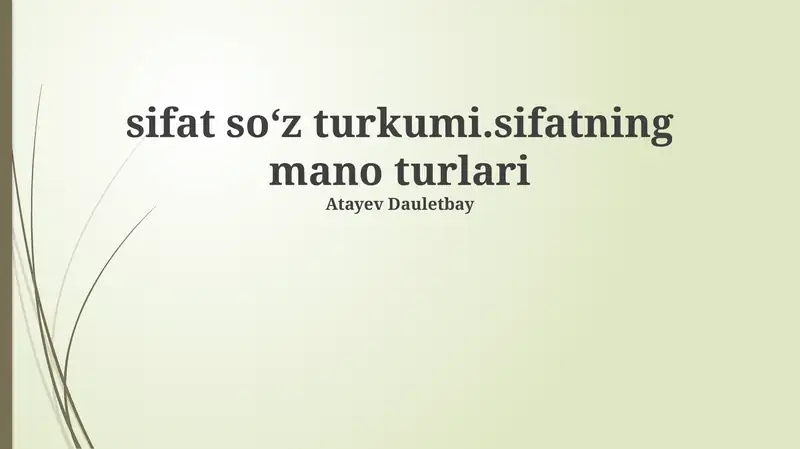 Sifat so'z turkumi