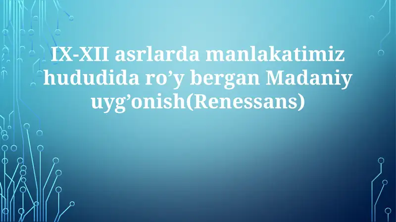 Madaniy uyg'onish (Renessans)