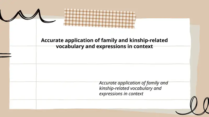 Family and Kinship Vocabulary