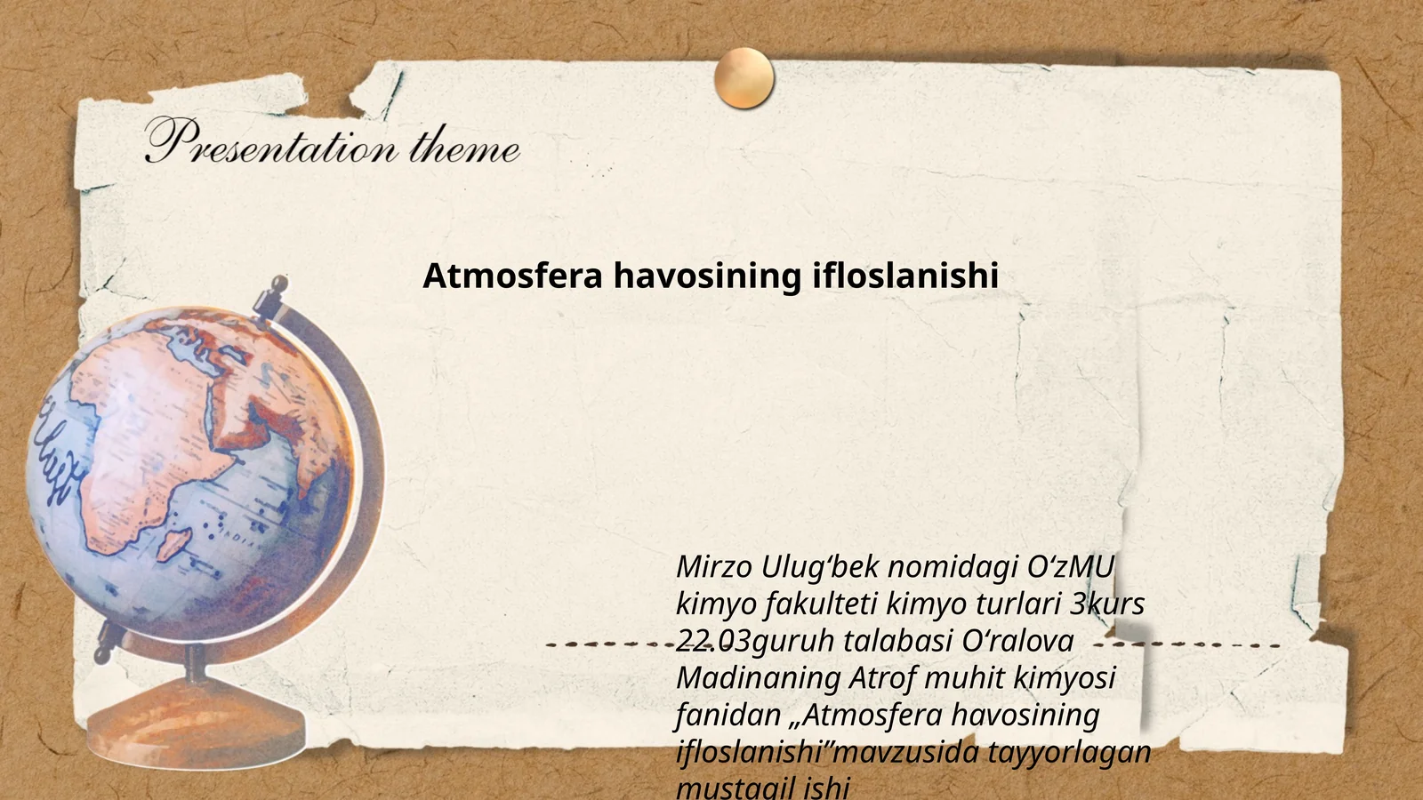 Atmosfera havosining ifloslanishi