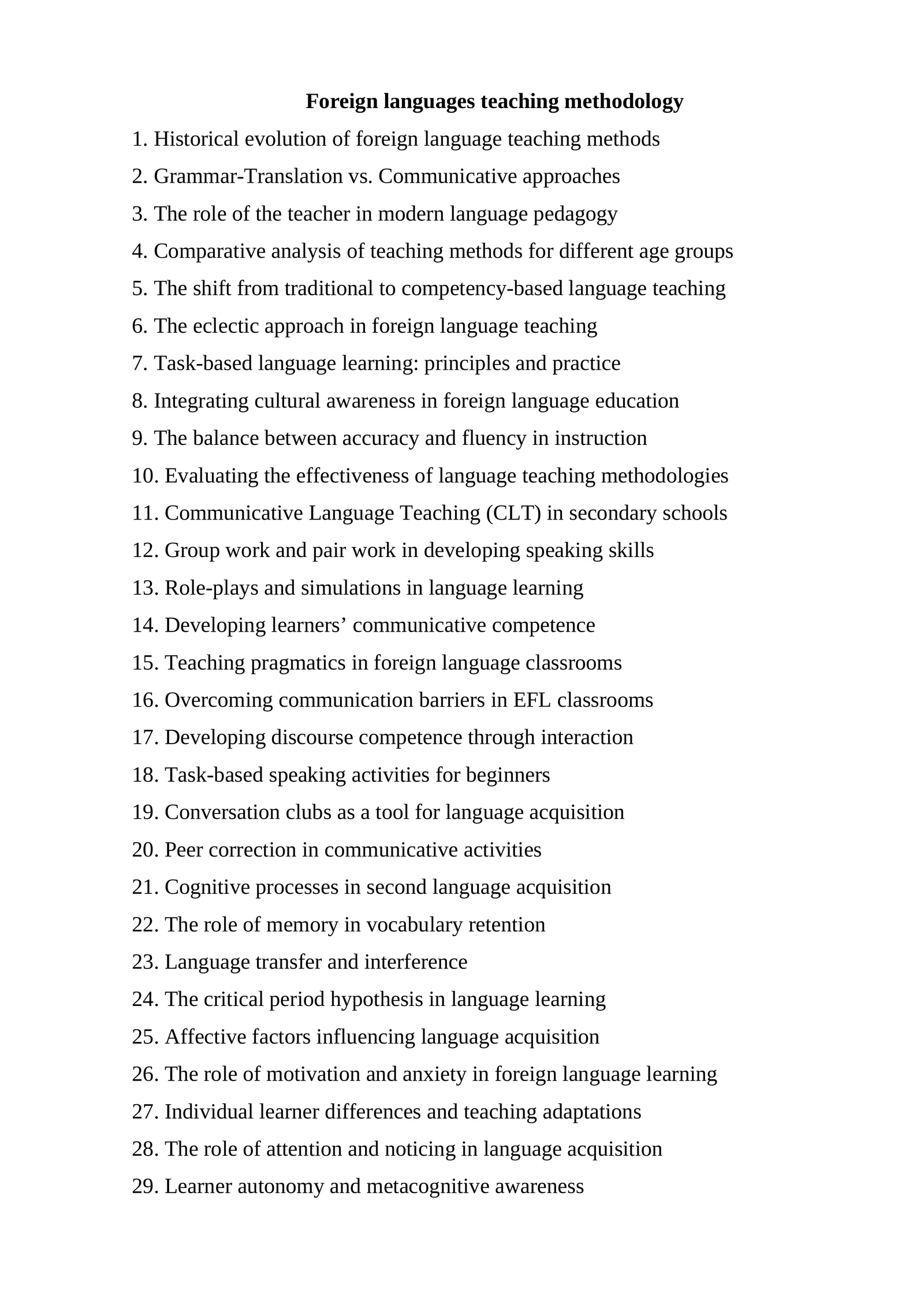 Foreign languages teaching methodology