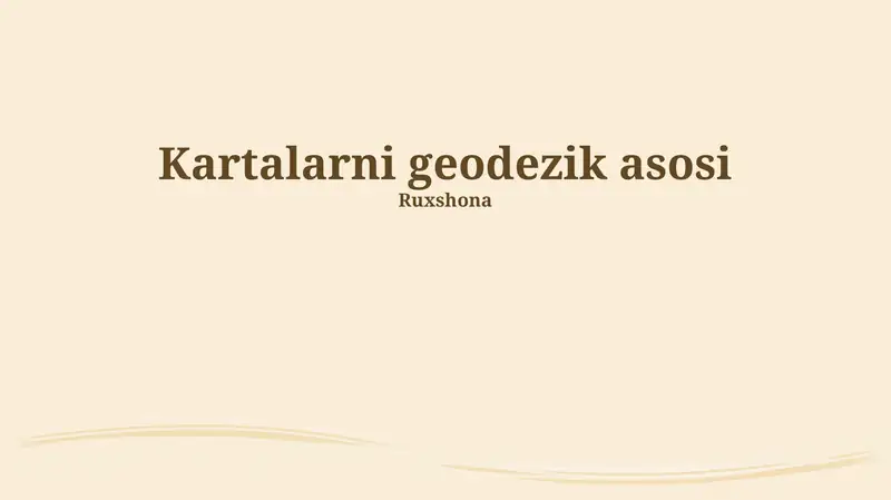 Kartalarni geodezik asosi