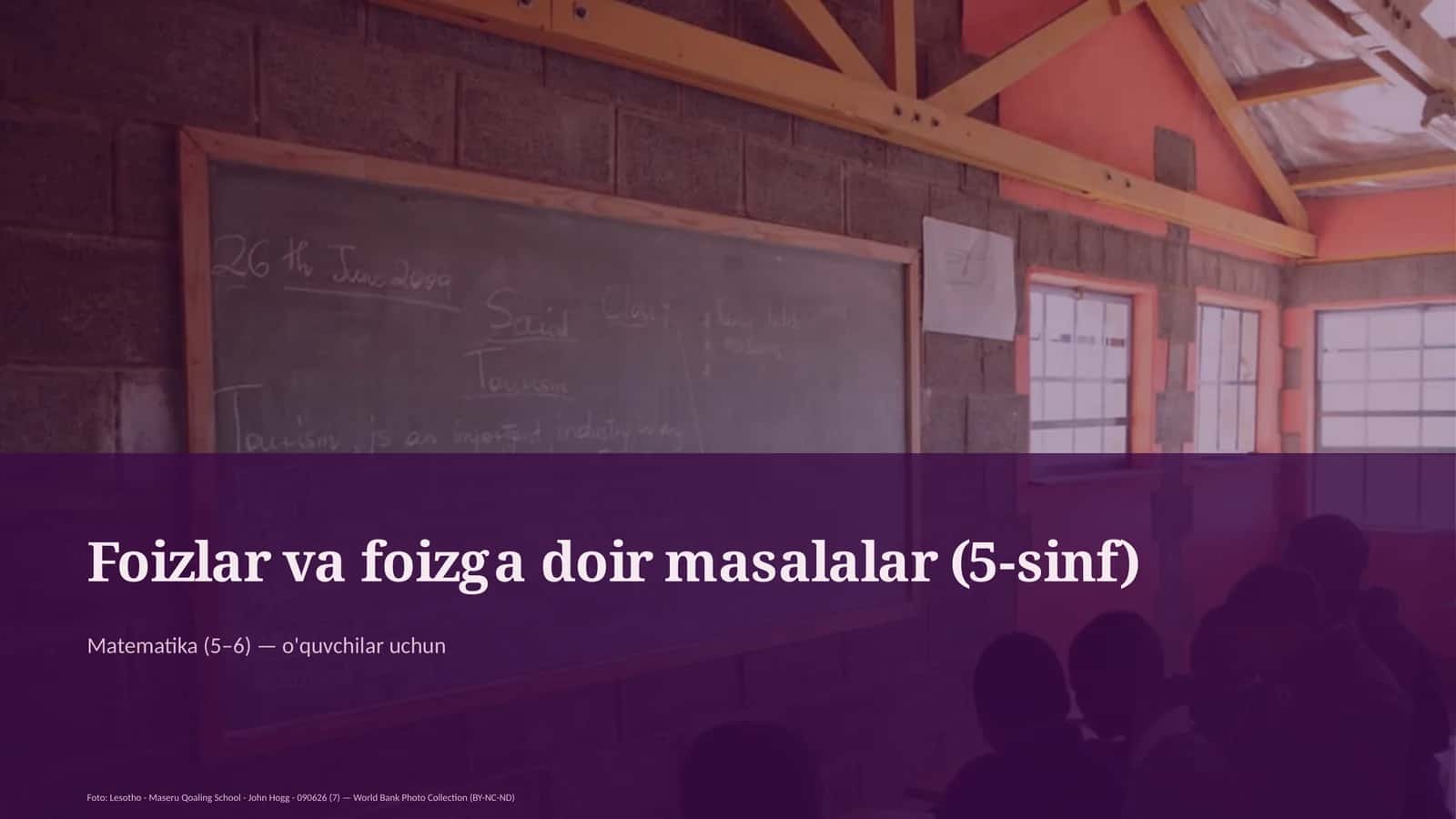 Foizlar va foizga doir masalalar (5-sinf)