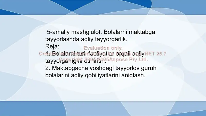 Bolalarni maktabga tayyorlashda aqliy tayyorgarlik