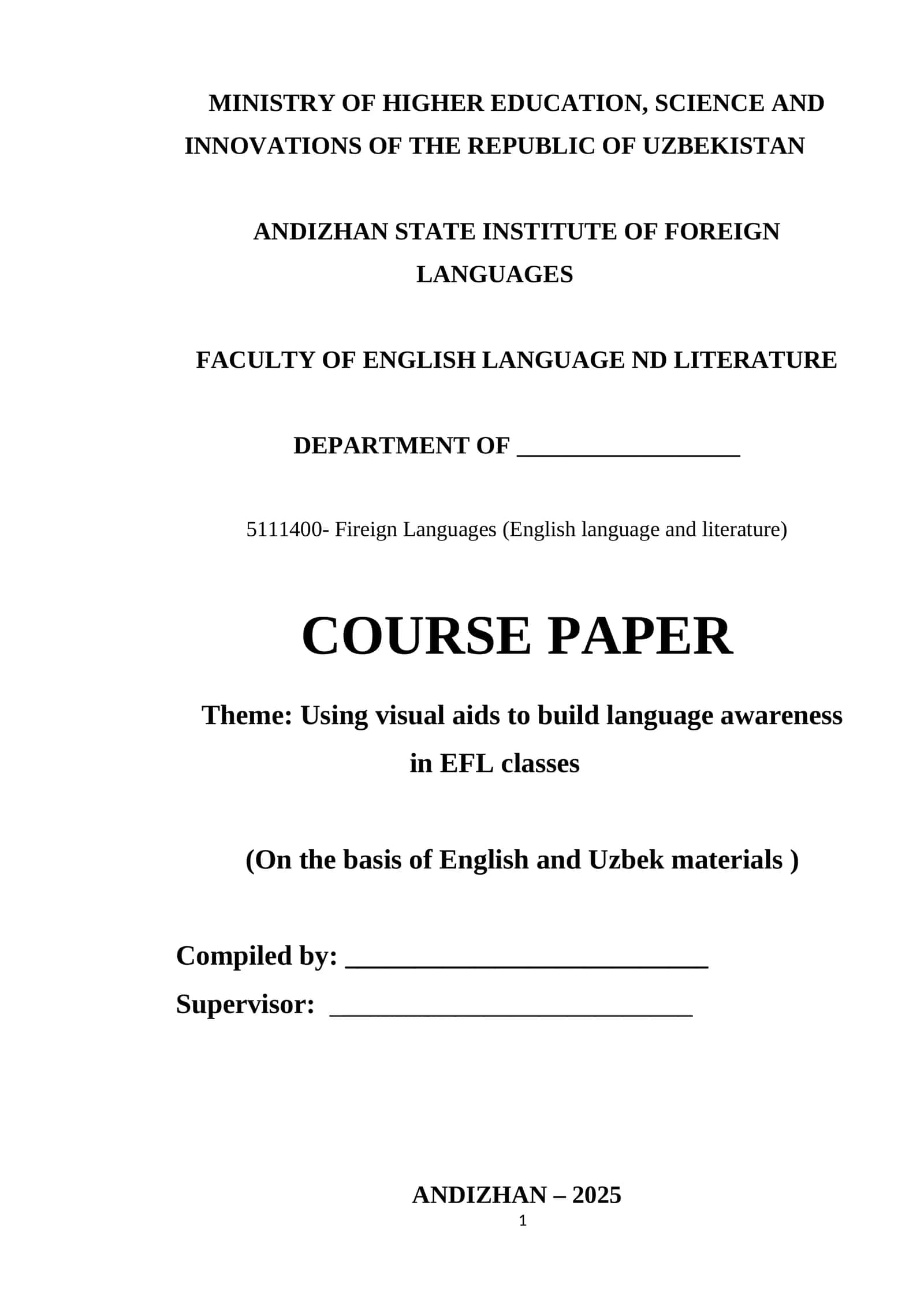 Using visual aids to build language awareness in EFL classes