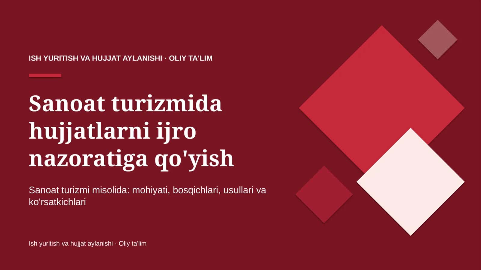 sanoat turizmida hujjatlarni ijro nazoratiga qo'yish 4330
