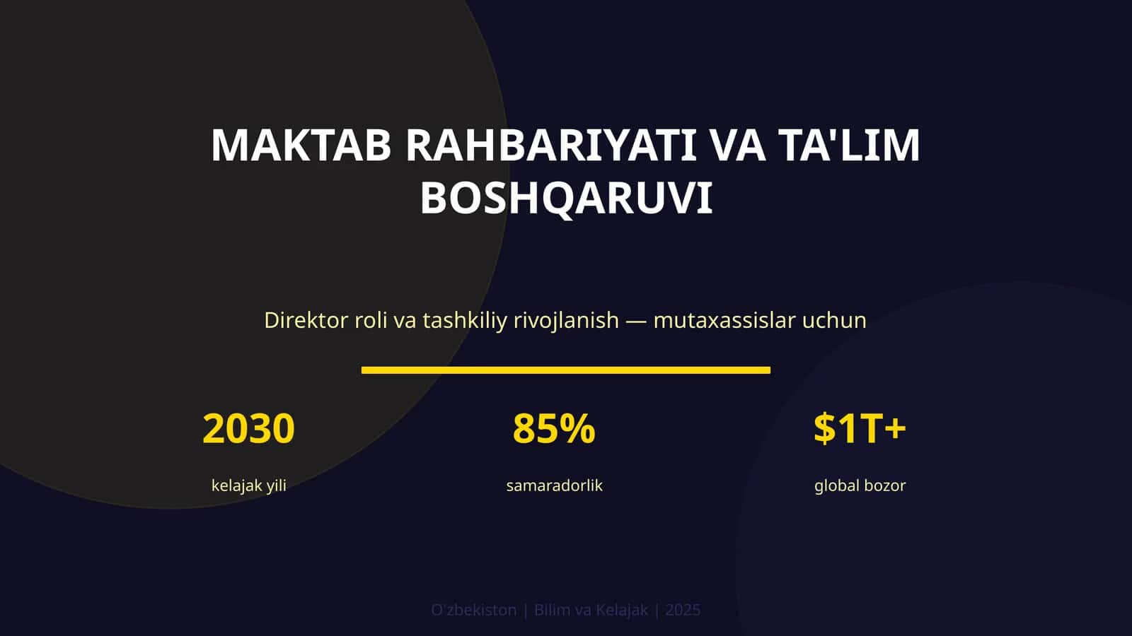 Maktab Rahbariyati va Ta'lim Boshqaruv